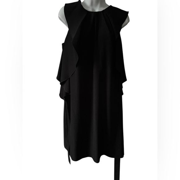 Guess by Marciano Elegant Black Cammun Sleeveless Ruffle Dress - Picture 13 of 15